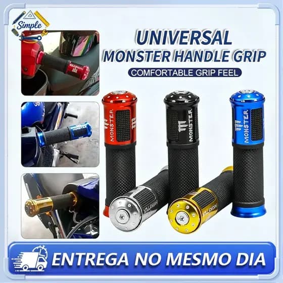 Manopla Luvinha Luva Punho Esportiva Alumínio Antiderrapante Universal Moto Diversas Cores