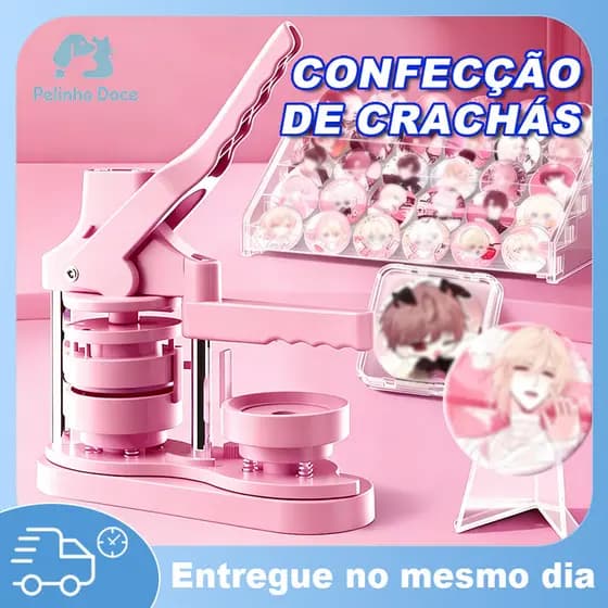 Kit Máquina de Crachá Deslizante Máquina De Button, Botão, Broche, Crachá 58mm 100 Boton
