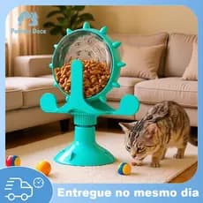 Brinquedo Para Gatos Divertido Moinho De Vento Mesa Giratória Com Ventosa Roda Gigante Porta Petisco