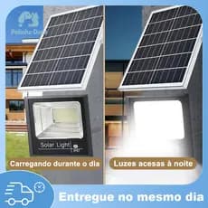Luminária Luz Energia Solar Refletor Com Sensor e Controle Remoto Para Iluminação Externa,Eficiente e Sustentável