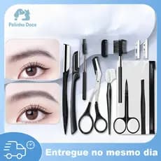 Kit 12 De Navalha De Sobrancelha De Preparação Corte Para Mulheres Inclui Aparador Facial Navalhas Faciai