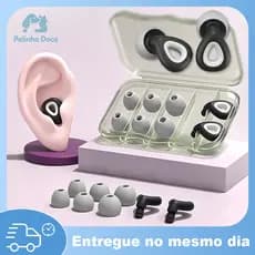 Tampões de Ouvido com Filtro de Redução de Ruído de Silicone Macio Para Dormir