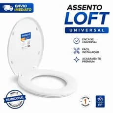 Assento Sanitário Tampa Oval Redondo Universal Loft Metasul Branco