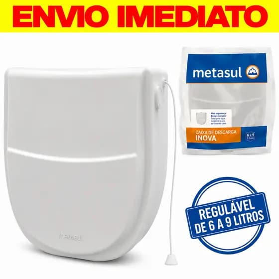 Caixa de Descarga P/ Vaso Sanitário C/ Cordinha Suspensa Econômica 9 Litros