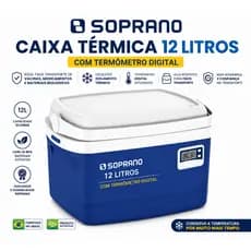 Caixa Térmica Soprano 12 Litros Com Termômetro Profissional