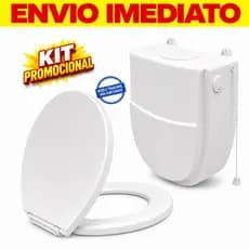 Kit Completo Caixa de Descarga 9L + Assento Sanitário Loft Branco