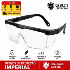 Kit Óculos de Proteção Imperial CA 28.018 Incolor Kits de 2UN / 5UN / 10UN