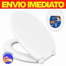 Assento Sanitário Tampa Oval Almofadado Universal Metasul Branco Plus Slim