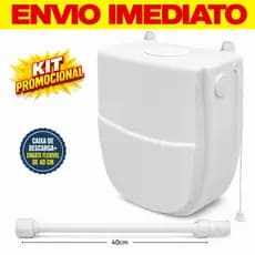Kit Completo Caixa de Descarga Inova 9 Litros + Engate Rabicho Flexível 1/2 PVC Plasbohn