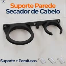 Suporte de Parede Secador de Cabelo, Chapinha e Escova Secadora Kit de Parafusos Incluso