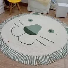 ​Tapete De Crochê Infantil Leãozinho Quarto Bebê Menino Menina  Fio 100% Algodão Macio Encorpado Personalizado La
