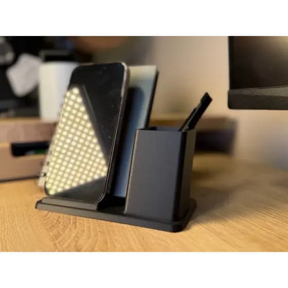 Organizador de Mesa 3 em 1 com Porta Celular, Porta Canetas e Agenda | Impressão 3D