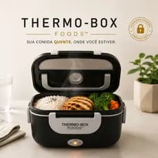 Marmiteira Elétrica Portátil Bivolt Thermo-Box Foods  Preta  Aquecimento Rápido
