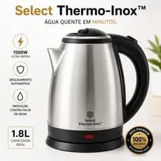 Chaleira Elétrica 1.8Lts 1500W 220V Inox Ultra rápida Base 360º giratória