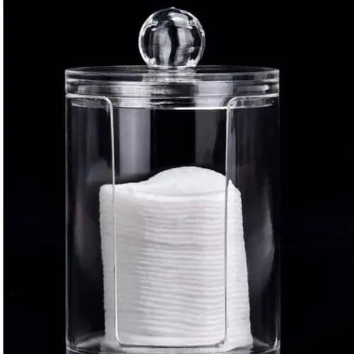 Pote Organizacional Discos Algodao Hastes Flexiveis Tampa Transparente Capacidade Ideal