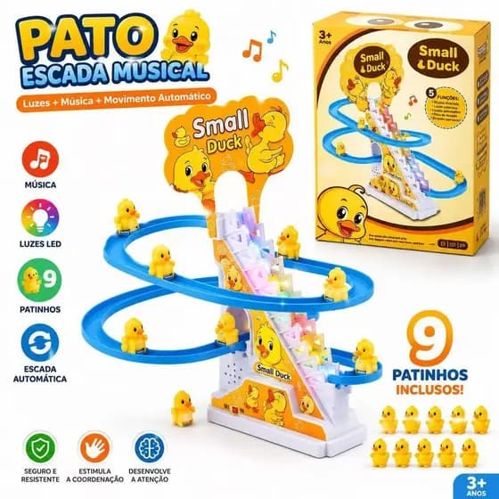 Escorregador de Patinhos com 9 Peças e Música ， Luz  Presente Para Crianças