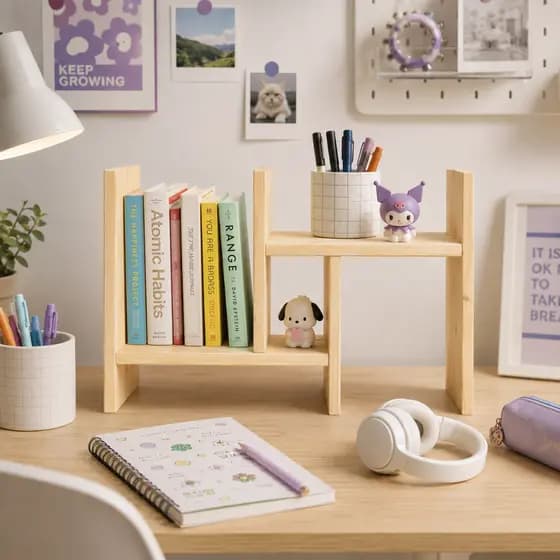 Nicho de Mesa Ajustável Organizador para Livros Escritório Cozinha Home Office estudos, Setup, Gamer, Temperos