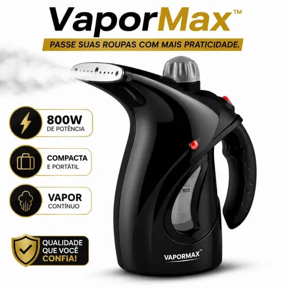 Passadeira a Vapor Portátil VaporMax™ 800W 127V Vaporizador de Roupas Compacto Preto