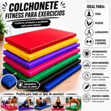 Colchonete 90x40x3 Fitness Academia Yoga Pilates Exercícios Dobrável Impermeável Exercícios Fisioterapia