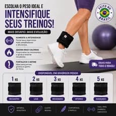 UNIDADE Caneleira de Peso Preta Fitness Ajustável Academia Musculação Fisioterapia Exercício Tornozeleira
