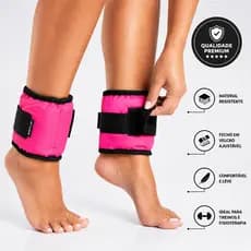 Par de Caneleira de Peso Rosa Ajustável 1KG a 5KG Tornozeleira Academia Musculação