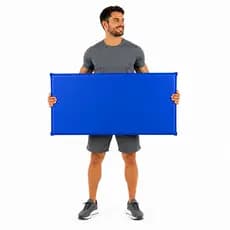 Colchonete Treino Azul Espuma Reforçada Alongamento Pilates Academia 90x40x3cm