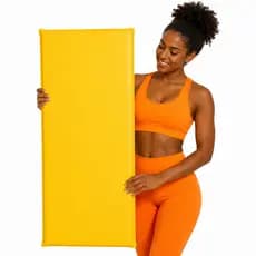 Colchonete Fitness Amarelo 90x40x3cm Academia Yoga Pilates Exercícios Alongamento Dobrável