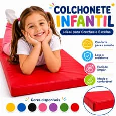 Colchonete Infantil Impermeável Creche Escola Berçário Descanso Soninho 90x40x3cm