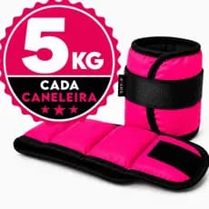 Par Tornozeleira Caneleira Rosa 5KG Fitness Academia Treinos Funcionais Exercícios