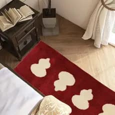 Casa vermelho longo reunindo tapete quarto cabeceira engrossado tapete sala de estar Layout legal tapete de pelúcia