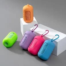 Kit Toalhas Refrescantes  com Case de Silicone e Gancho Toalha Mágica Gelada Portátil para  Praia Yoga Camping