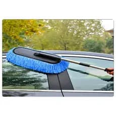Escova Limpa Carro Com Cabo Longo Ajustável Super Macia Não Risca a Pintura Espanador de Microfibra Premium