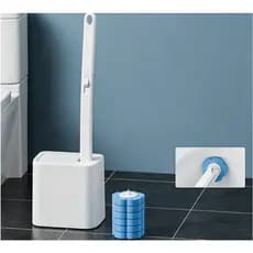 Escova de banheiro Descartável com Suporte de Parede Kit Limpeza Vaso Sanitário -Conjunto de escova para vaso sanitário