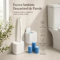 Kit Escova Sanitária Descartável 20 Peças, Kit Limpeza de Vaso Sanitário, Limpeza de Banheiro