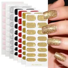 Quente Semi-cura Gel Manicure adesivos Glitter cor senhoras adesivos de unhas doce INS estilo decoração de unhas adesivo