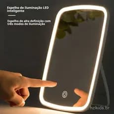 Espelho de maquiagem LED com luz de alto valor viagem dobrável Desktop maquiagem com luz estudante espelho de maquiagem