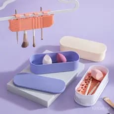 Escova de maquiagem bacia de limpeza Silicone maquiagem ovo conjunto de ferramentas de limpeza caixa de armazenamento de