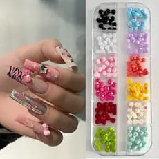 Acessórios de manicure diy jóias de unhas muitos estilos disponíveis estilo misto resina fundo plano em forma de diamant