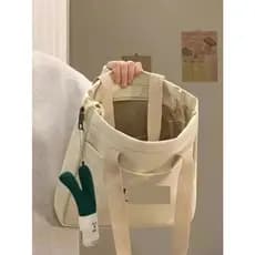 Bolsa de lona de um ombro feminina estudantes universitários classe Commuter bolsa de lona portátil de grande capacidade