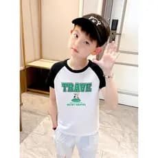 27 crianças versão coreana roupas infantis 2026 verão novo estilo camiseta infantil de manga curta pequeno médio pequeno