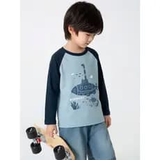 Roupas infantis de comércio exterior europeu americano primavera novo estilo infantil puro algodão manga comprida camise