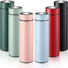 Tioncy 6 Peças Garrafa de Água de Aço Inoxidável 16.9oz Garrafa Térmica Portátil Fina para Bolsa, Lancheira, Café, Chá,