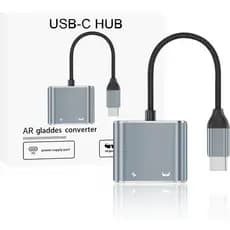 UbrokeifixitUSB-CHubHosttoARGlassesConverterChargingAdapter, um adaptador de carregamento plug-and-play, é adequado para