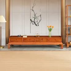Susu Mogno Móveis Mianmar Rosewood Mogno Armário de TV Estilo Chinês Sala de estar Armário Audiovisual Grande Fruta Verm