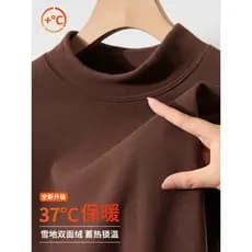((Temperatura de bloqueio de armazenamento de calor) Meia gola alta masculina forro de lã camisa de fundo outono inverno
