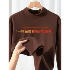 ((Muito macio muito quente) meia gola alta à prova de vento Top térmico masculino outono inverno forro de lã camisa de f