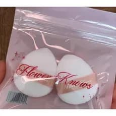 Flor sabe polegar Puff um saco dois Blush iluminador parcial!Puff solto dupla face Super macio
