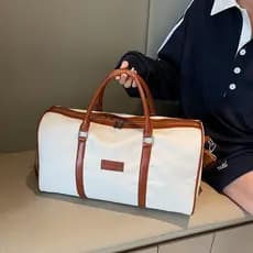 Nova bolsa simples de cor sólida para viagens com compartimento separado para sapatos, bolsa de armazenamento de bagagem