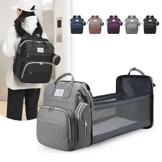 Nova bolsa portátil dobrável para mamãe, bolsa multifuncional para cama de mamãe, leve e de grande capacidade, elegante