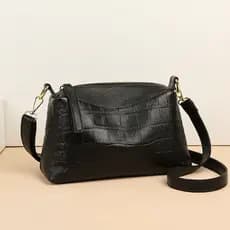 Bolsa de ombro de couro de alta qualidade, estilo luxo leve, grande capacidade, bolsa transversal simples e elegante com